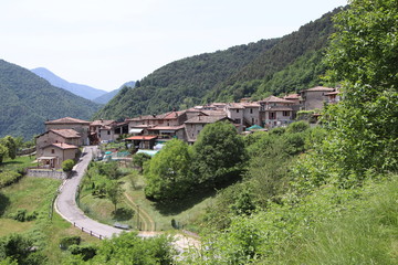 view of the small village of " Costa di Gargnano " in the mountains of Garda lake in northern Italy © marcobir