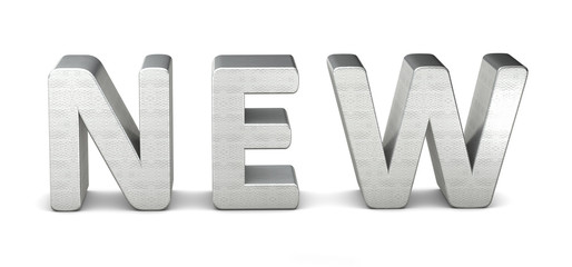 3d rendering text silver new