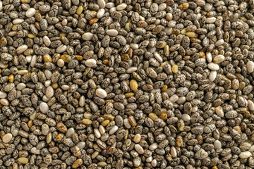 Organic texture. Chia seeds. Healthy breakfast, vitamin snack, diet and healthy eating concept. Healthy Superfood.