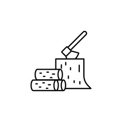 Fototapeta premium log, hammer line icon. Element of jungle for mobile concept and web apps illustr