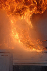 water added to burning oil