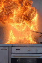 water added to burning oil