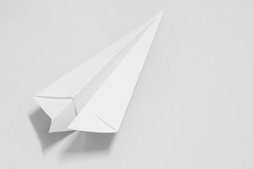plane paper on white background