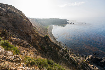 Scenic coast view of Pelican Cove Park in Rancho Palos Verdes Estates near Los Angeles California. 