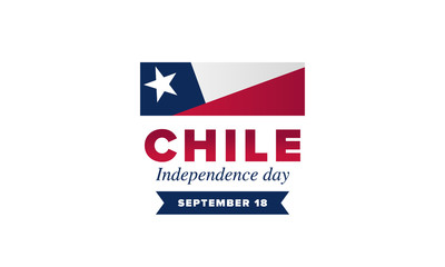 Chile Independence Day. Happy national holiday Fiestas Patrias. Freedom day. Celebrate annual in September 18. Chile flag. Patriotic chilean design. Poster, card, banner, template, background. Vector