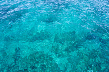 Fototapeta na wymiar Turquoise blue sea water as a natural background texture. 