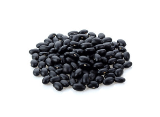 Black beans on white background