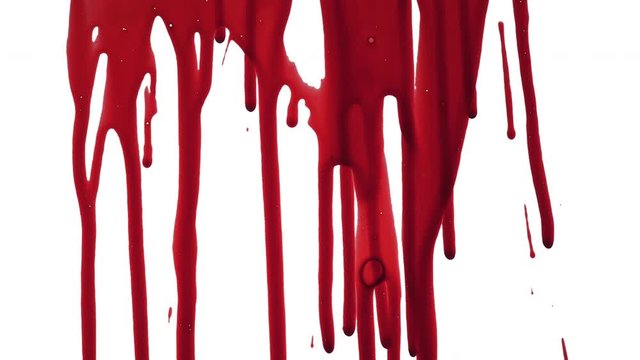 Streaks of blood pouring on a white surface