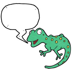 digitally drawn illustration lizards and speech bubbles design. hand drawing texture style