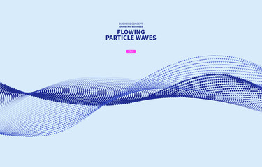 Vector blue particle curve background