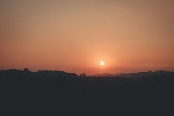 sunset in mountains