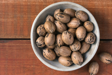 Whole Pecans in a Bowl
