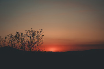sunset in mountains