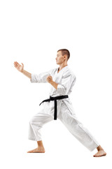 man exercising karate