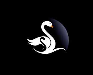 Swan logo Template vector illustration design