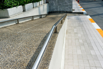 railing of stair walkway and outdoor photo