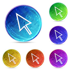 Cursor icon digital abstract round buttons set illustration
