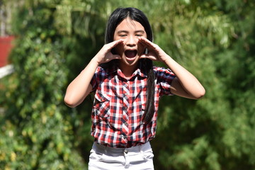 A Youthful Child Shouting