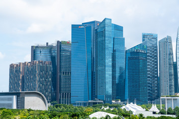 シンガポールのダウンタウンコアの都市風景