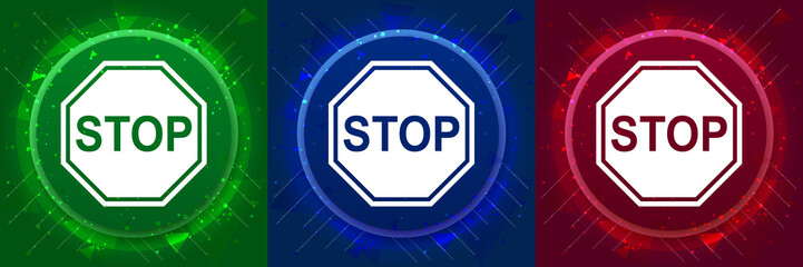 Stop sign icon elegant modern design abstract buttons set illustration