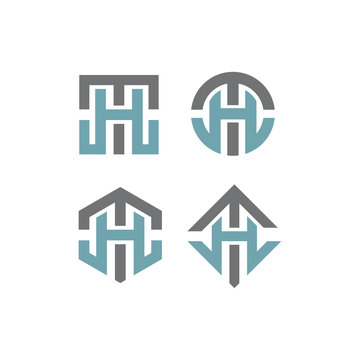 TH/HT monogram initial logo icon vector pack bundle