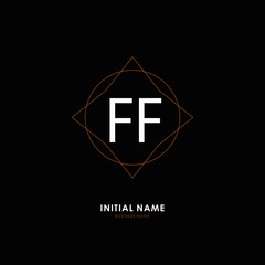 F FF Initial logo letter with minimalist concept. Vector with scandinavian style logo.