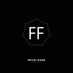 Obraz premium F FF Initial logo letter with minimalist concept. Vector with scandinavian style logo.