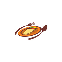 Combination of cutlery and plate logo design vectors for restaurant
