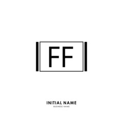 F FF Initial logo letter with minimalist concept. Vector with scandinavian style logo.