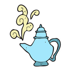 digitally drawn illustration hot water kettles design. hand drawing style