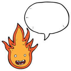 digitally drawn illustration fire characters and speech bubbles design. hand drawing style