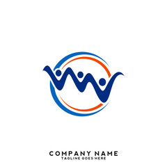Creative people logo design template