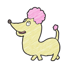 digitally drawn illustration dog character design. hand drawing texture style