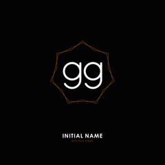 G GG Initial logo letter with minimalist concept. Vector with scandinavian style logo.