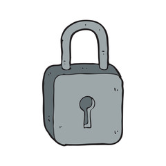 digitally drawn illustration padlock design. hand drawing style