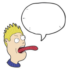 digitally drawn illustration shocked people and speech bubbles design. hand drawing texture style