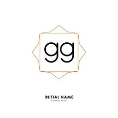G GG Initial logo letter with minimalist concept. Vector with scandinavian style logo.