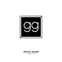 G GG Initial logo letter with minimalist concept. Vector with scandinavian style logo.