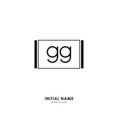 G GG Initial logo letter with minimalist concept. Vector with scandinavian style logo.