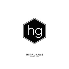 H G HG Initial logo letter with minimalist concept. Vector with scandinavian style logo.