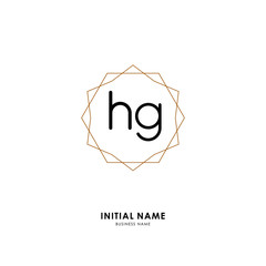 H G HG Initial logo letter with minimalist concept. Vector with scandinavian style logo.