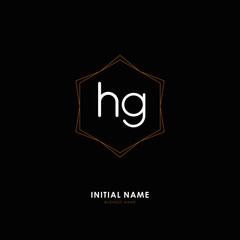 H G HG Initial logo letter with minimalist concept. Vector with scandinavian style logo.