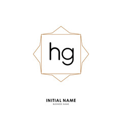 H G HG Initial logo letter with minimalist concept. Vector with scandinavian style logo.