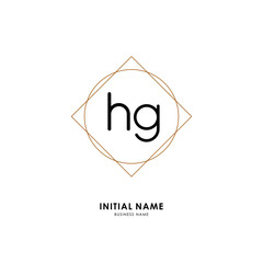 H G HG Initial logo letter with minimalist concept. Vector with scandinavian style logo.