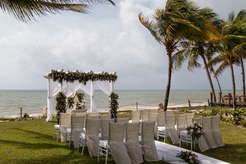 Wedding gazebo on the beach in Mexico