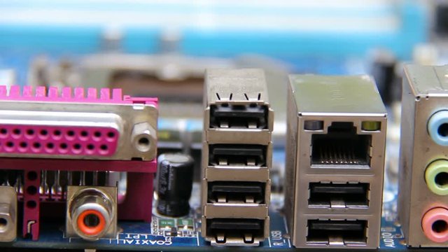 Motherboard with details audio lan_usb usb dvi vga kbms