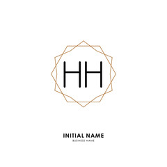 H HH Initial logo letter with minimalist concept. Vector with scandinavian style logo.