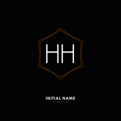 H HH Initial logo letter with minimalist concept. Vector with scandinavian style logo.
