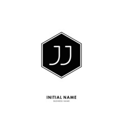 J JJ Initial logo letter with minimalist concept. Vector with scandinavian style logo.