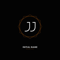 J JJ Initial logo letter with minimalist concept. Vector with scandinavian style logo.